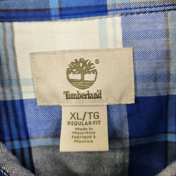 Timberland Mens Plaid Roll Tab Long Sleeve Dual Pocket Button Down Shirt XL - Picture 5 of 7